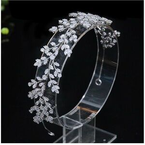 Elegant Silver Floral Headband